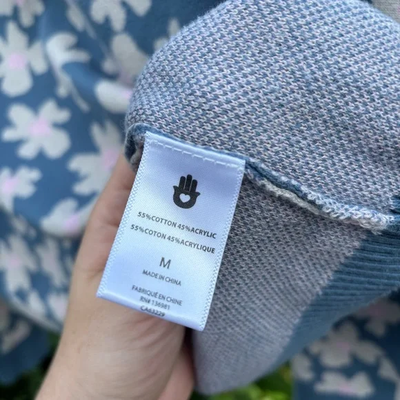 Spiritual Gangster Floral Jacquard Boxy Raglan Pullover size medium - Picture 6 of 6